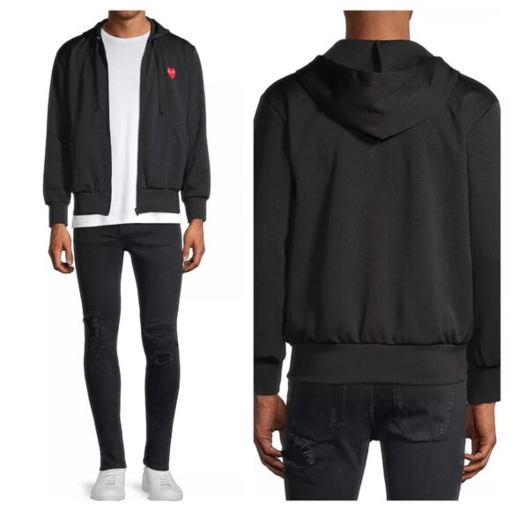 Comme des Garcons PLAY Black Hoodie with Red Heart